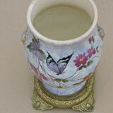 Vase in earthenware butterfly decoration