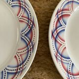 3 assiettes plates Sarreguemines modele Henry.