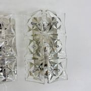 Set of 3 mid-century large crystal sconce by Kinkeldey, Germany, 1970s