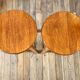Pair of high stools / bar varnished wood 60-70s