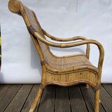Pair of Vivai del Sud rattan wicker bamboo chairs