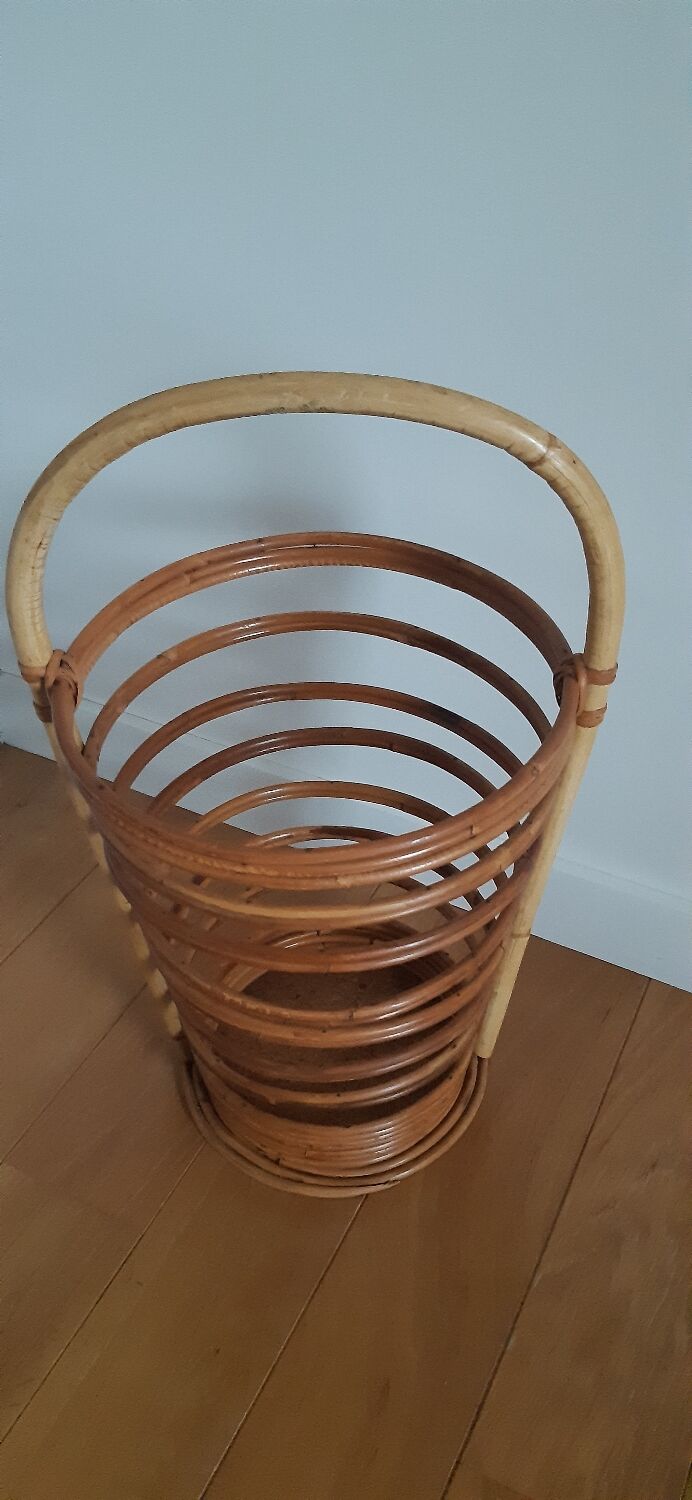 Vintage rattan umbrella stand