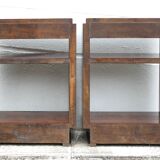 Pair of art deco nightstands, art deco wooden bedside tables, can end