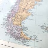Old map South America Argentina Chile Uruguay 43x43cm from 1950