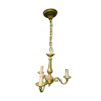 pure bronze chandelier of the house Lucien Gau 3 fires