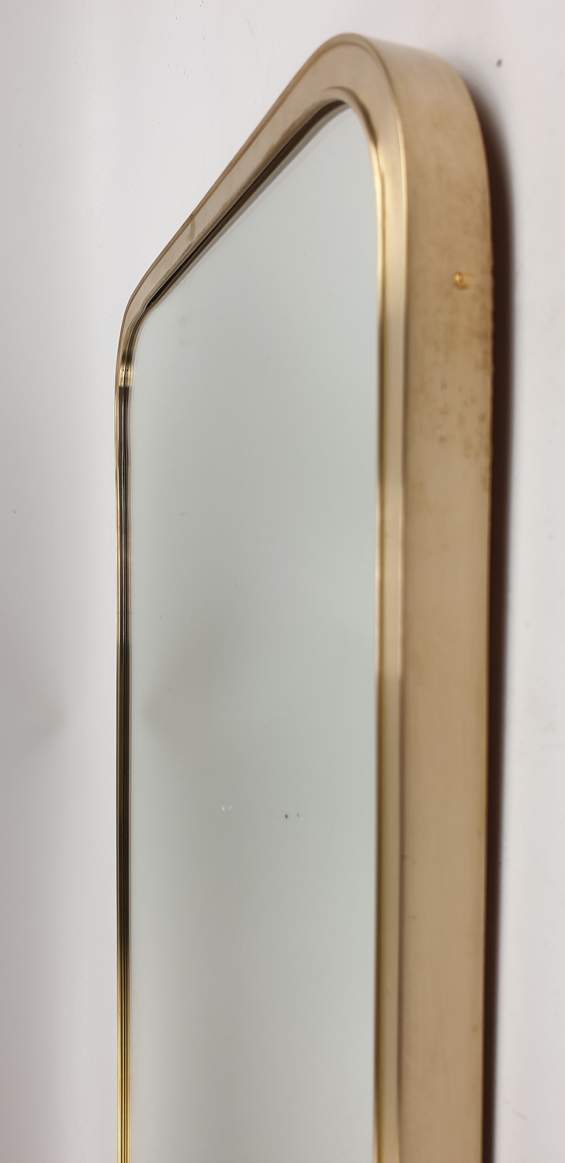 Italian wall mirror with brass frame, 1950