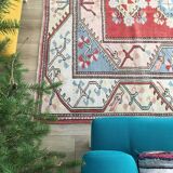 Turkish Rug, Vintage Area Rug, 205 x 311 cm, Handmade Rug, RK 8359