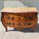 Louis XV style commode, inlaid with rosewood, marble top.