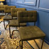 4 leather chairs black