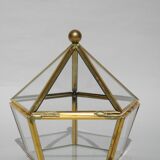 Glass and brass jewelry box