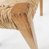 Set of four oak and sisal dining chairs model 401 by JL Moller, Denmark 1970's