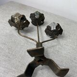 Rose shaped metal candle holder