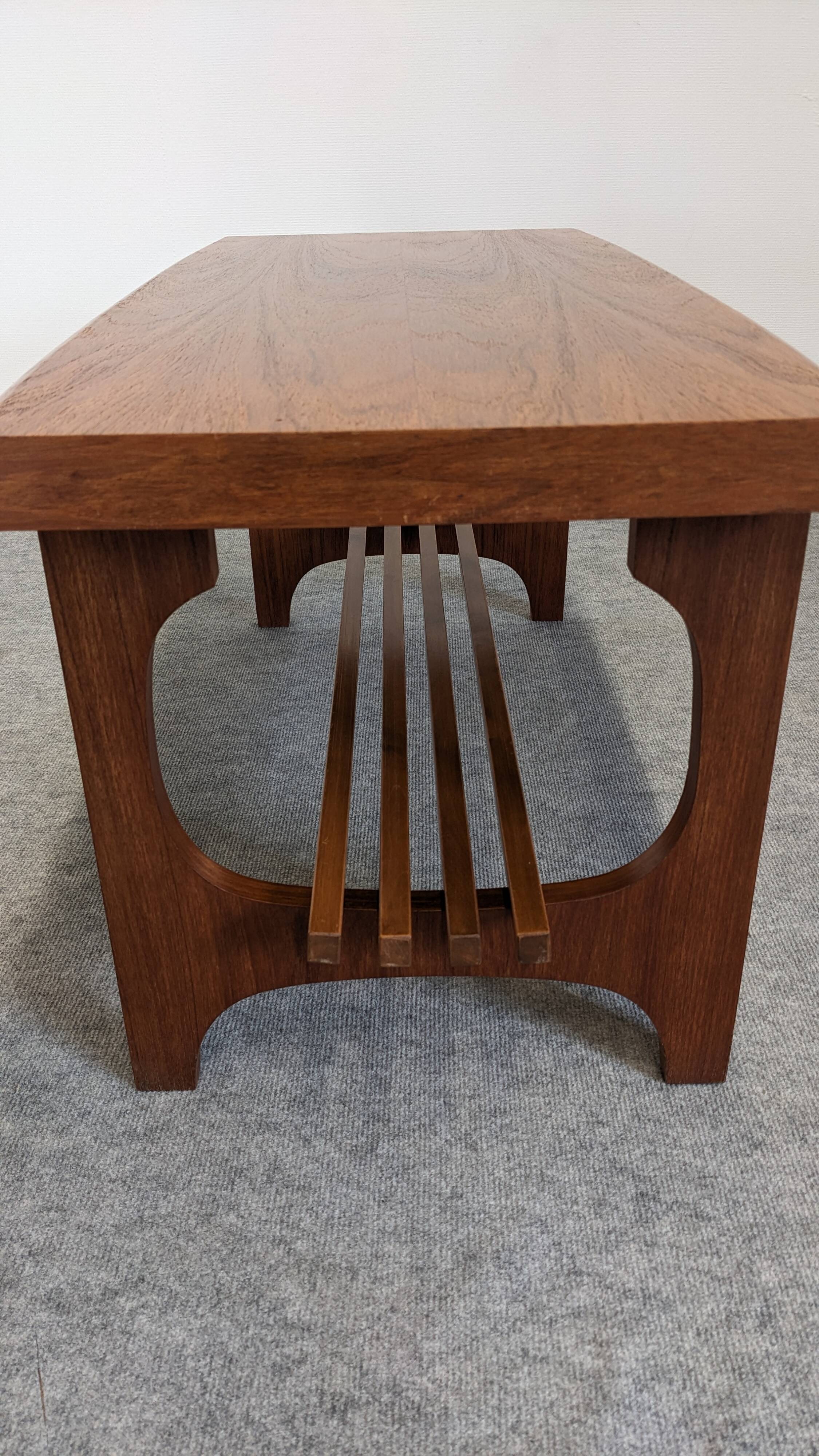 Scandinavian teak coffee table with magazine rack, Sweden circa 1960.