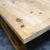 Large 19th century sculpted sled coffee table, folk art, France