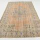 Tapis oriental turc vintage pêche et bleu