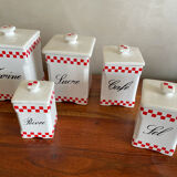 Série de pots à épice damier rouge