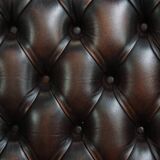 Brown Cowhide Leather Chesterfield Wingback Chair
