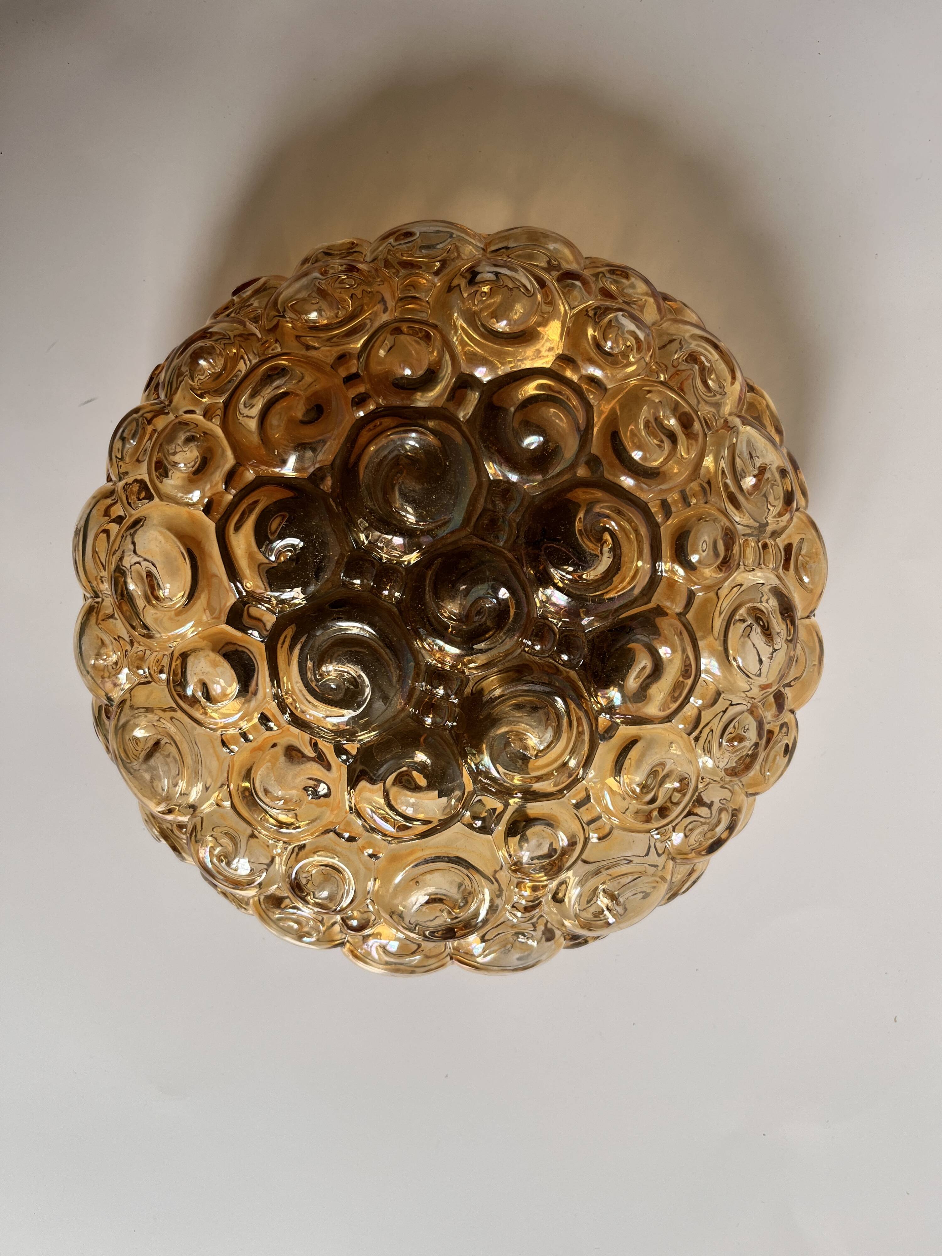 Helena Tynell golden glass wall light ceiling fixture 1970