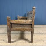 Large antique wooden Spanish bench from the 19th century