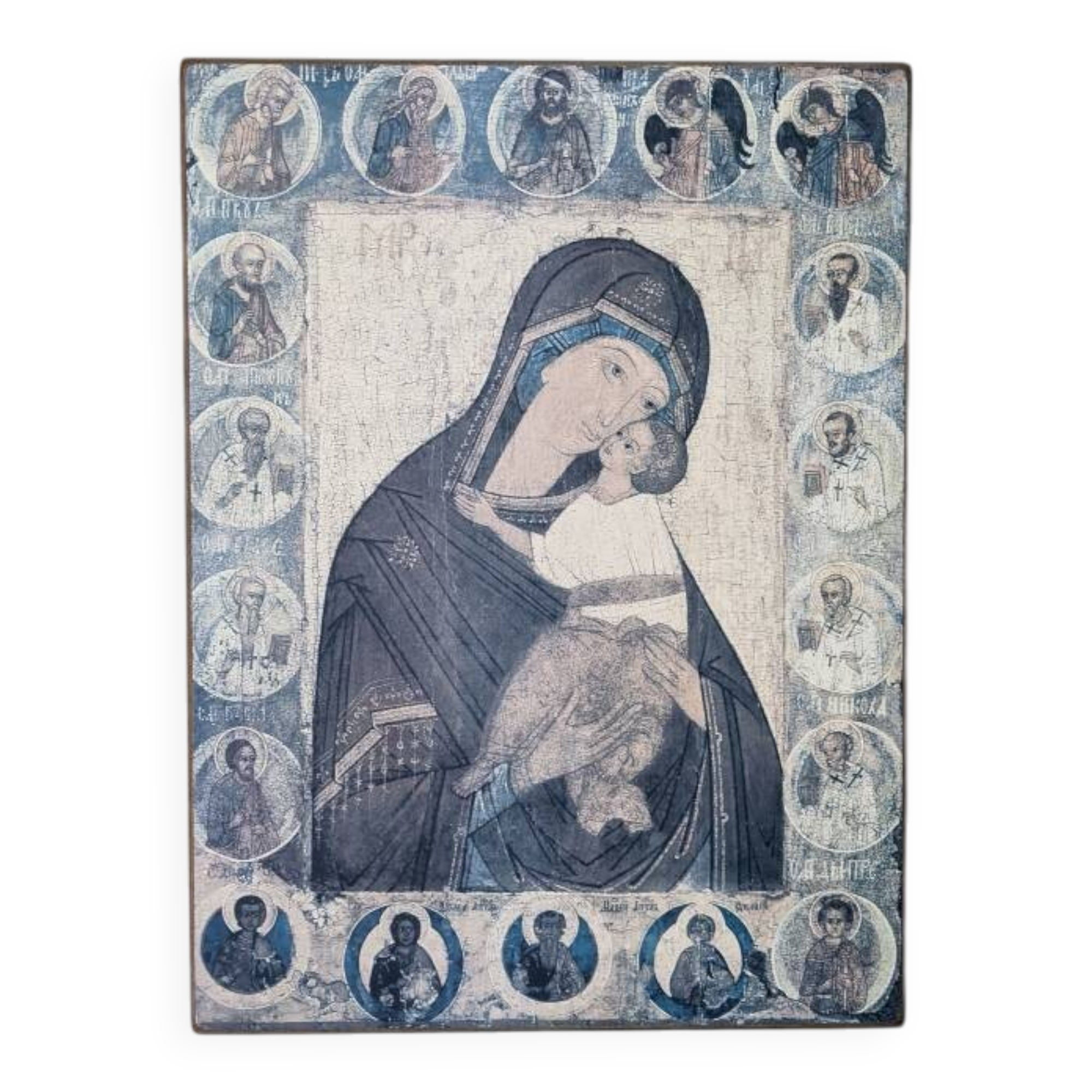 Icon on solid wood icon workshop vintage religious painting