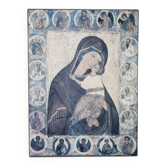 Icon on solid wood icon workshop vintage religious painting