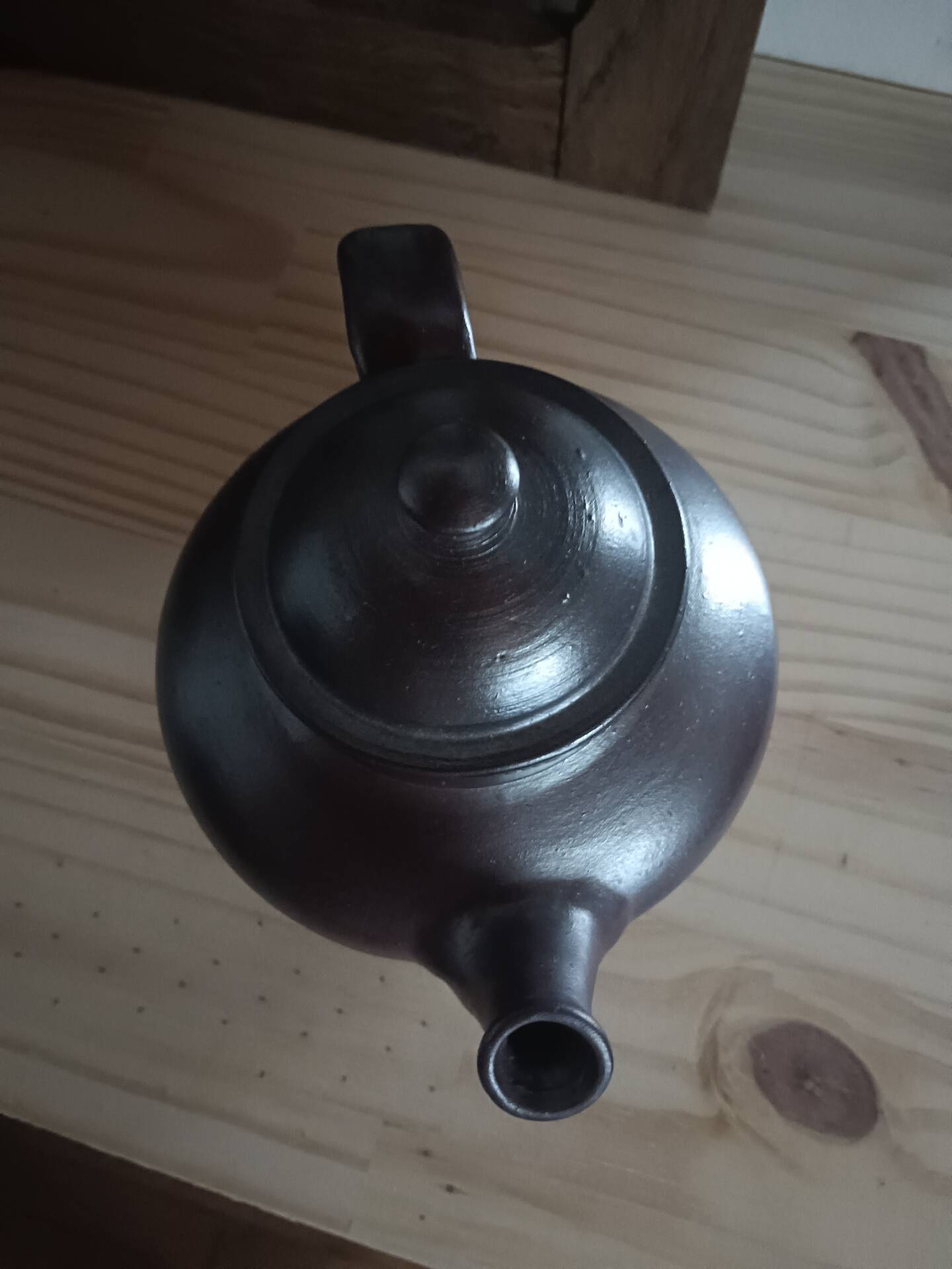 Vintage brown glazed earthenware teapot by Jean Dubost