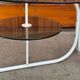 Coffee oval table with metal legs and smoky glass top, 1990s