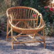 Fauteuil rotin coquille années 60