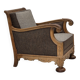 1950s, Danish armchair, furniture wool, solid carved oak wood.
