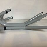 Industrial coat rack with eight hooks