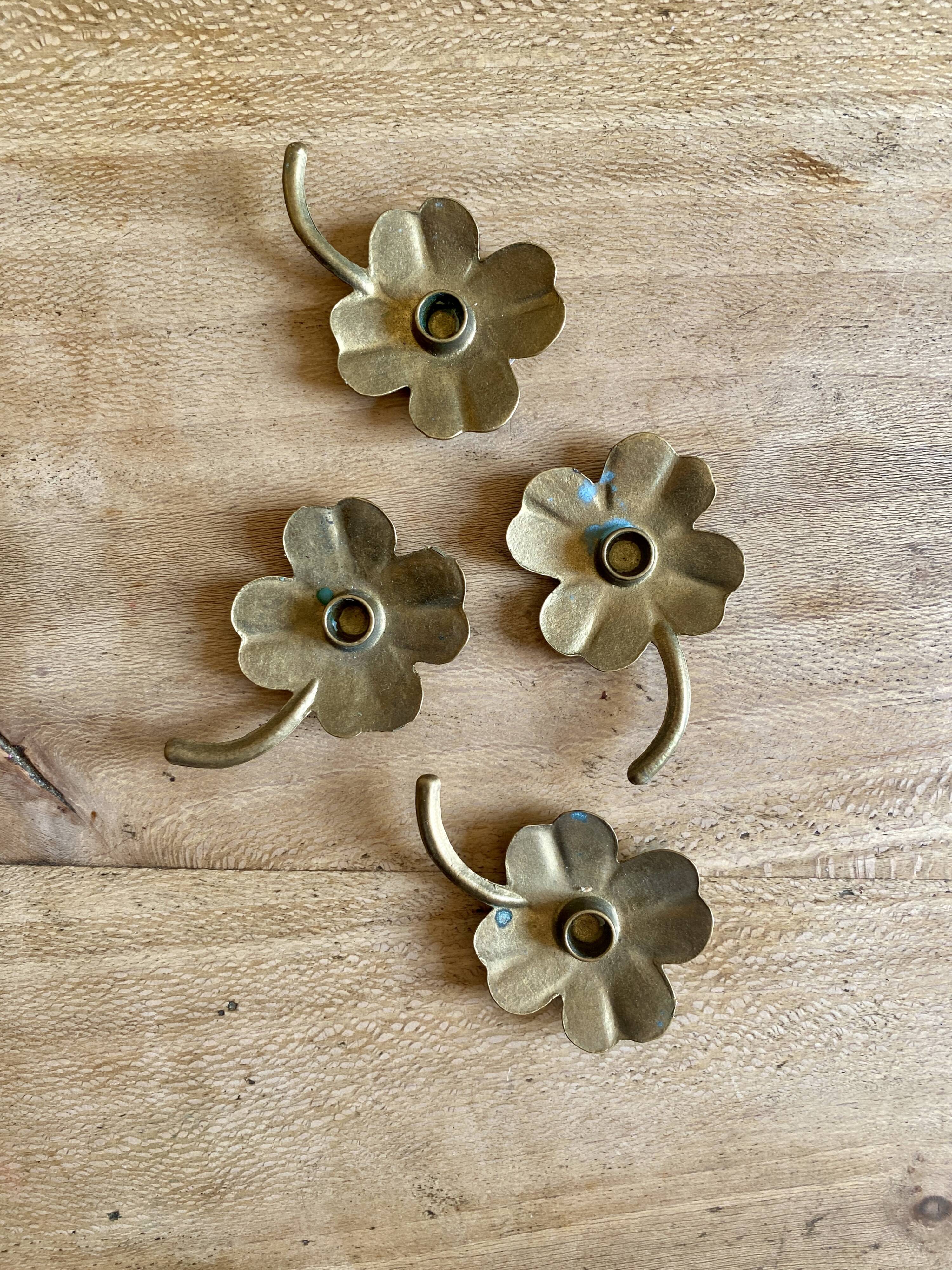 Set of 4 small vintage brass candlesticks/candle holders