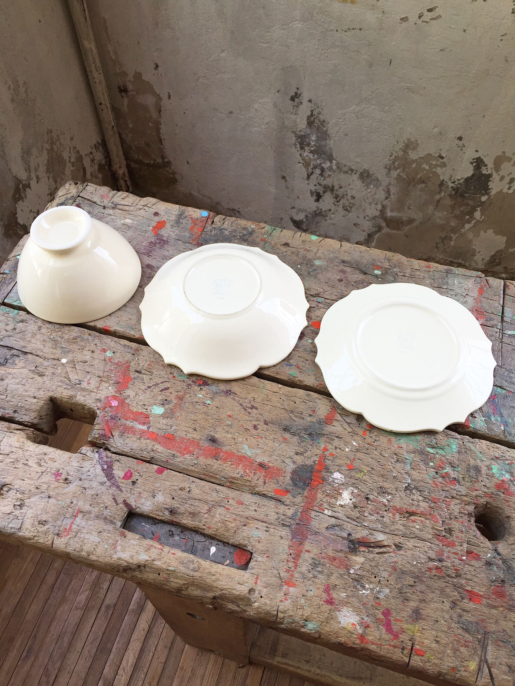 Service 32 assiettes et bols céramique blanche