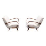1930 Jindrich Halabala Bentwood Armchair in Ivory Premium Buckle