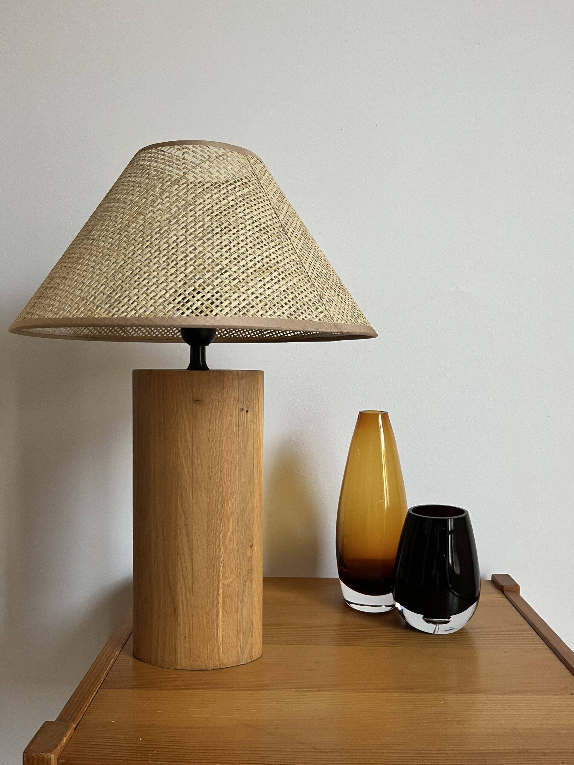 Solid oak floor lamp by Habitat