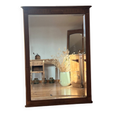 Large antique mirror in raw solid oak