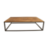 Table basse en chêne antique et fer
