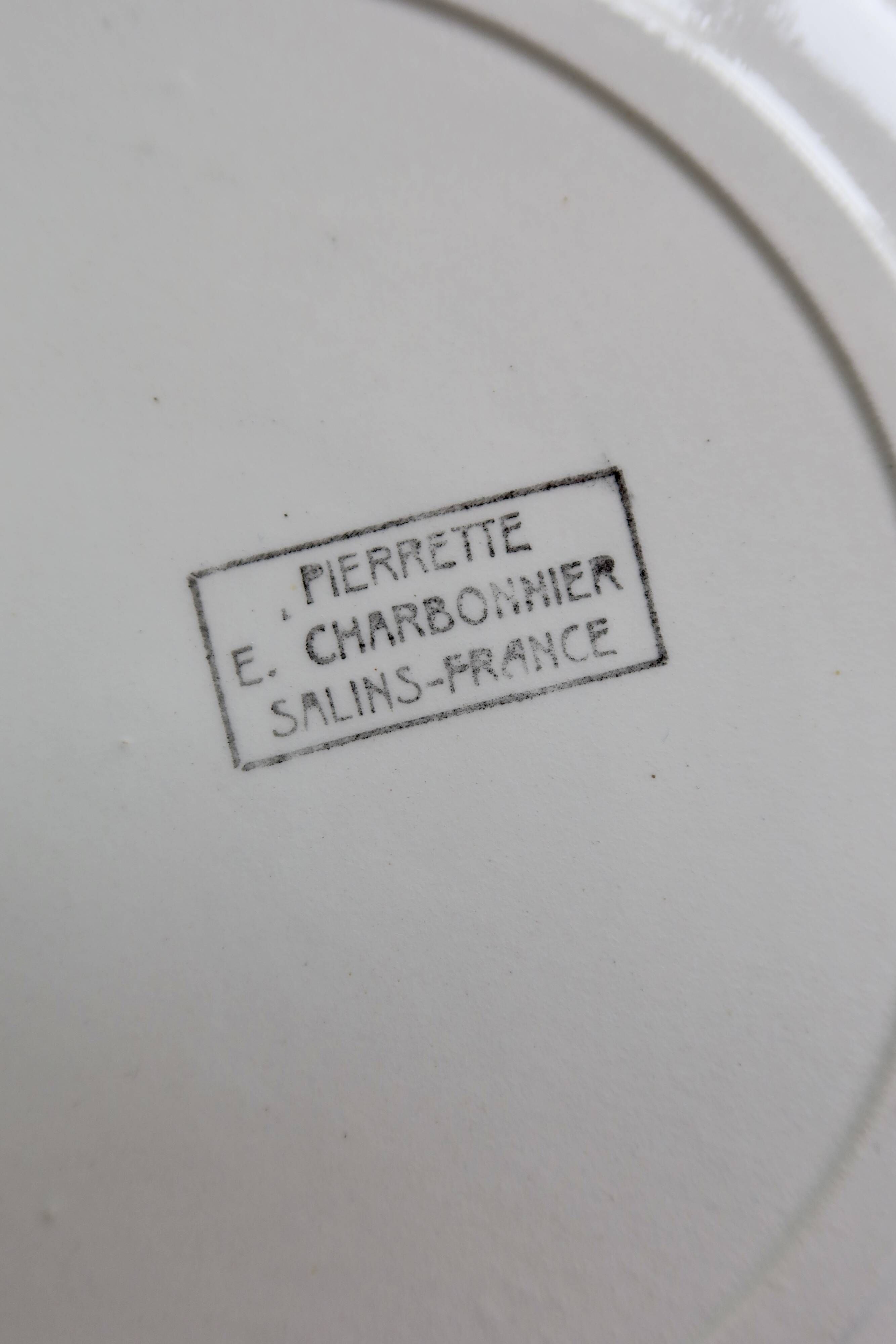 6 vintage ironstone dinner plates Salins model Pierrette