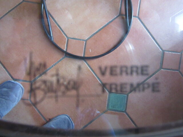 Metal selette and smoked glass by Yves Boutboul