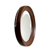 Mid Century solid wenge wooden wall mirror