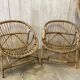 Pair of vintage rattan armchairs