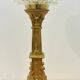 lampe chandelier en bronze doré XIXe avec globe en verre pointe de diamant