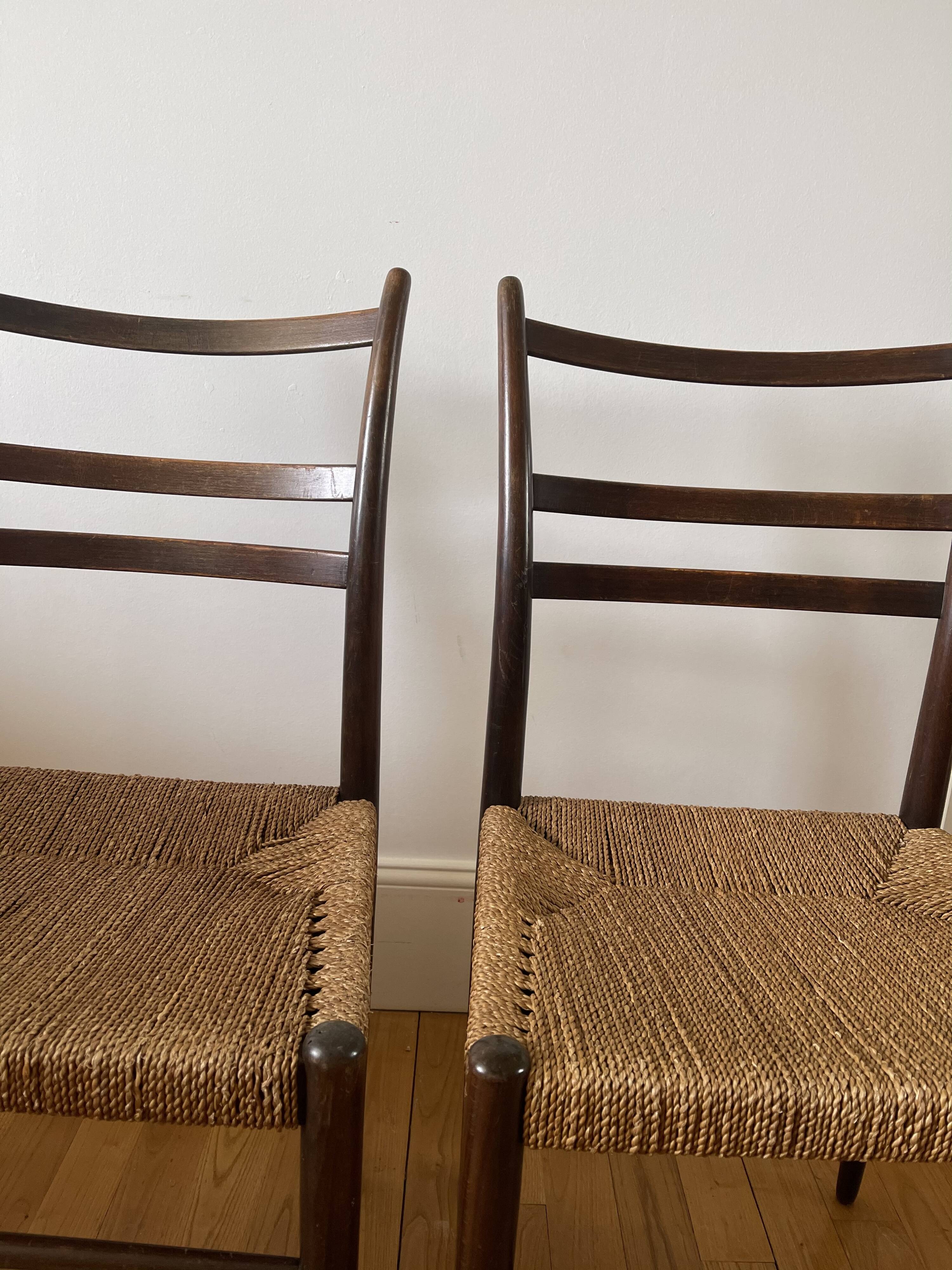 Pair of rope chairs "Gracell" by Yngve Ekstrom for Gemla, 1950s