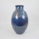 Large blue glazed ceramic vase signed under the base