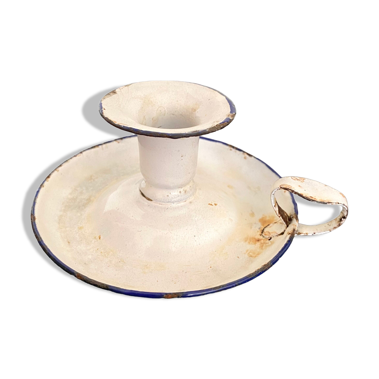 Metal candle holder enamelled cellar rat