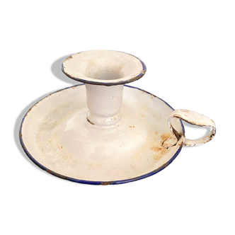 Metal candle holder enamelled cellar rat