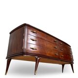 Commode en placage de palissandre avec plateau en onyx vert