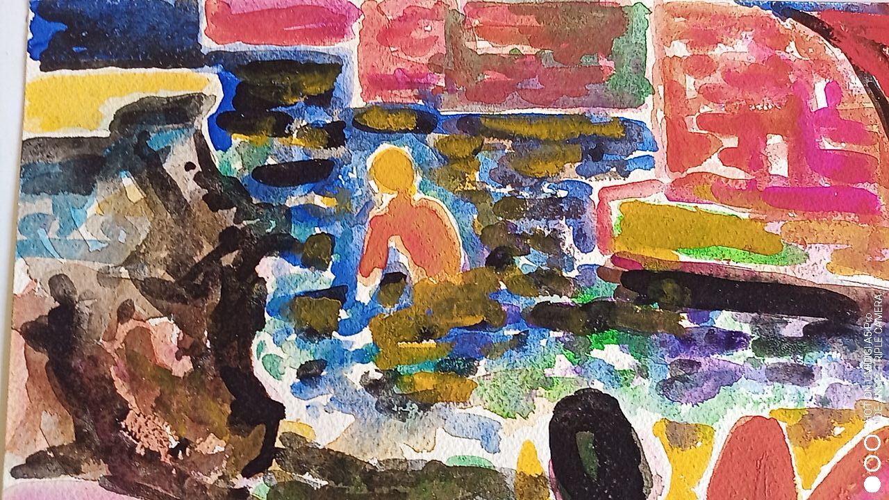Pierre Lacroux (1909-1993) Gouache - 24 x 32 cm - Reclining Nude - October 85