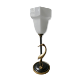 Lampe avec échassier en laiton, années 50-60