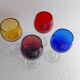 4 Antique Stemmed Liqueur Glasses in Colored Blown Glass