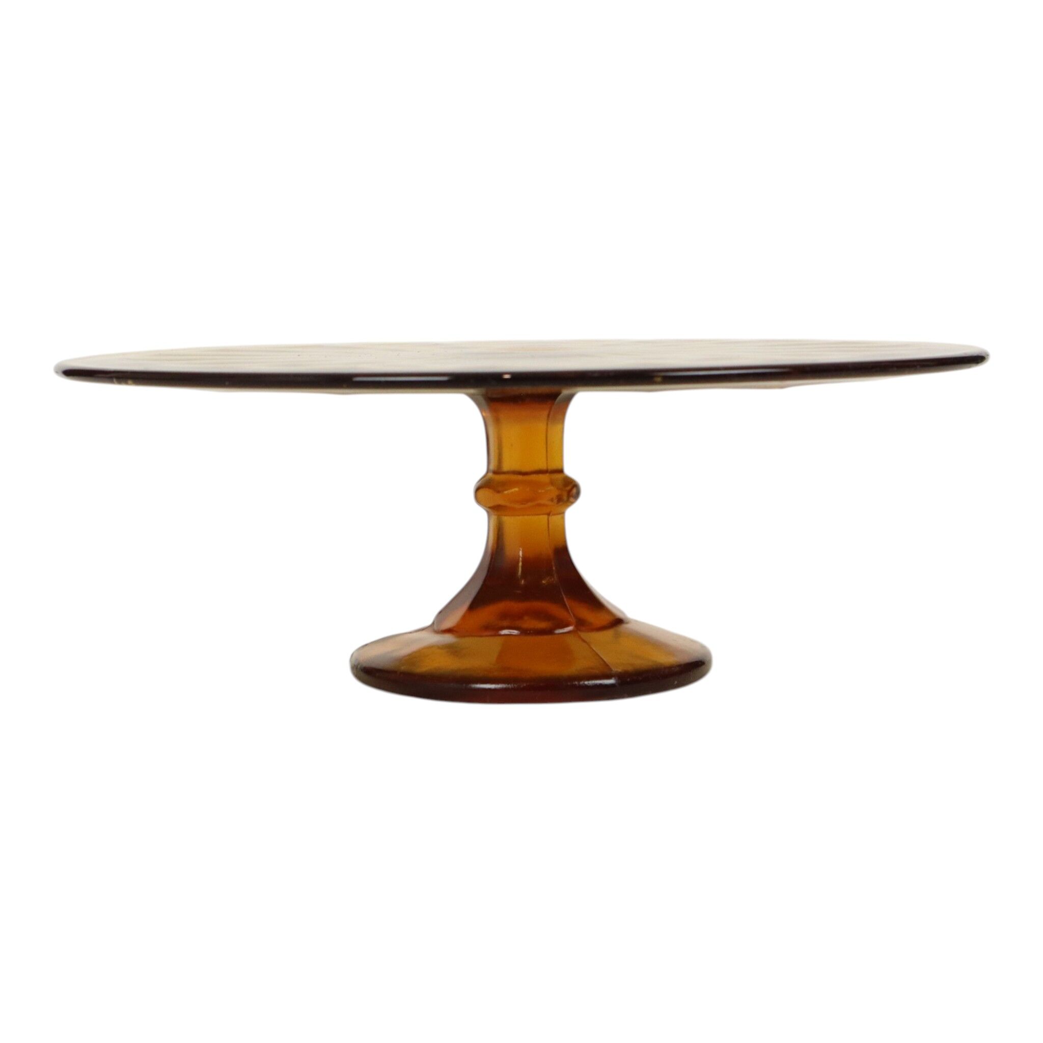 Amber Art Deco Cake Platter / Pastry Dish – Depression Glass